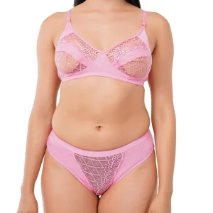 Fiore Cotton Lingerie Set (Pack of 1) - Pink