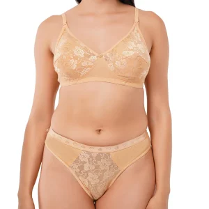 Fiore Cotton Lingerie Set (Pack of 1) - Beige