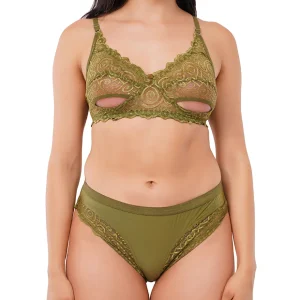 Fiore Cotton Lingerie Set (Pack of 1) - Green