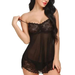 Fiore Net Lingerie Set (Pack of 1) – Black