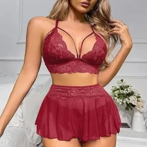 Fiore Nylon Bikini Set (Pack of 1) – Red