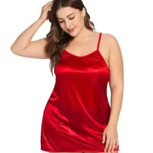 Fiore Satin Babydoll Nighty (Pack of 1) – Red
